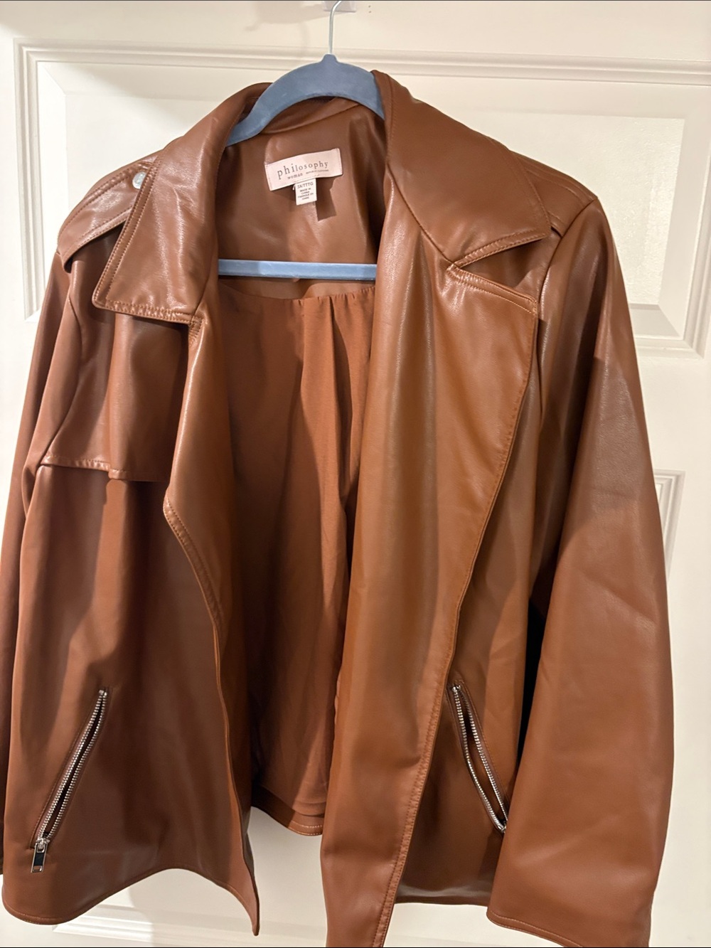philosophy Brown Faux Leather Jacket - Women's